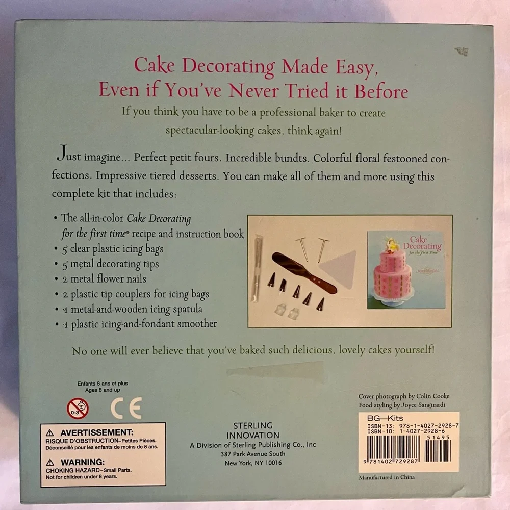 Vintage Cake Decorating for the First Time Book & Gift Set - Pink and Green